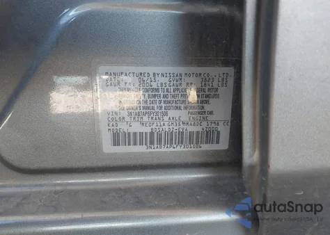 2015 Nissan Sentra Sv z USA, uszkodzony, nr VIN 3N1AB7AP6FY301506